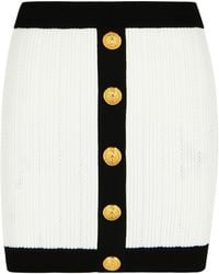 Balmain - Mini Rok In Witte Viscose -blend - Lyst