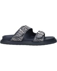 Dior - Ciabatte E Zoccoli Aqua Uomo Tessuto Grigio/Blu Aviazione - Lyst