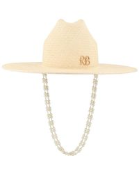Ruslan Baginskiy - Pearl Chain Frayed-Brim Fedora Hat - Lyst