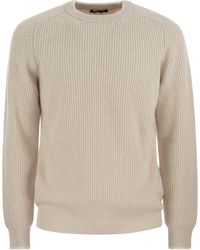 Peserico - Crew Neck Sweater In Wool And Cashmere - Lyst