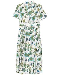 Fay - Printed Cotton Chemisier Dress - Lyst