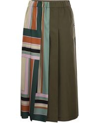 Weekend by Maxmara - Lallo Printed Twill And Gabardine Skirt - Lyst