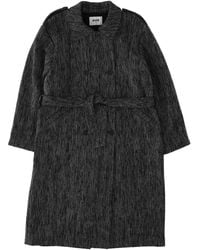 MSGM - Resca Lurex Trench Coat Girl Grigio Scur - Lyst