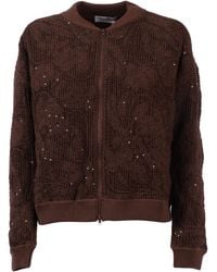 Kangra Cashmere - Bomber Cornely Con Fodera E Paillettes - Lyst
