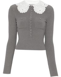 Self-Portrait - Collar-Detail Sweater - Lyst