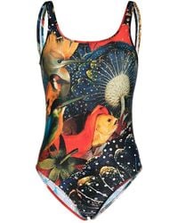 McQueen - Badeanzug mit Hieronymus Bosch-Print - Lyst