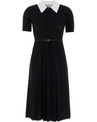 Tory Burch - T Monogram Pointelle Pleated Dress - Lyst