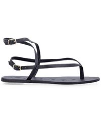 Manebí - Lederen String Sandalen - Lyst