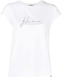 Herno - Crystal-Embellished Logo T-Shirt - Lyst