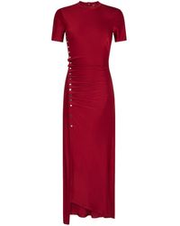Rabanne - Long Jersey Dress With Curls - Lyst