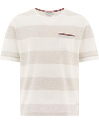 Thom Browne - Gestreiftes Piqué T -shirt - Lyst