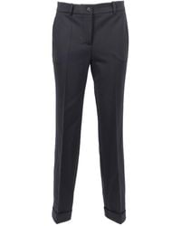 P.A.R.O.S.H. - Tailored Trousers With Classic Waistband And Subtle Cuff - Lyst