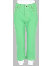 Versace - Jeans Capri With Medusa Patch, Cotton Trousers - Lyst
