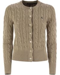 Polo Ralph Lauren - Plaited Cardigan With Long Sleeves - Lyst