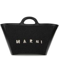Marni - Leather And Raffia Small Tropicalia Summer Handbag - Lyst