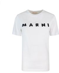 Marni - T-shirt in cotone bianco - Lyst