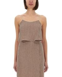Alysi - Micro Stripe Top With Laces - Lyst