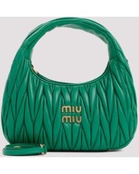 Miu Miu - Mango Leather Miu Wander Matelassé Hobo Bag - Lyst