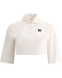 Palm Angels - "Monogram Cropped" Polo Shirt - Lyst