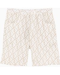 Fendi - Beige/white Bermuda Shorts - Lyst