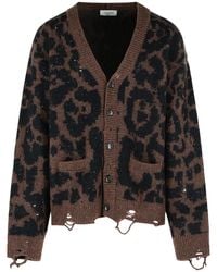 Laneus - 'Leopard Jacquard' Cardigan - Lyst