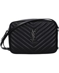 Saint Laurent - Umhängetaschen Lou Women Leder schwarz - Lyst
