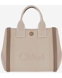 Chloé - Chloé Carry Small Canvas Tote Bag - Lyst