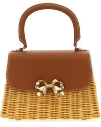 Self-Portrait - Rattan Mini Bow Bag Hand Bags - Lyst