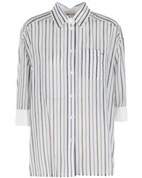 Semicouture - Gracia Striped Cotton Shirt - Lyst