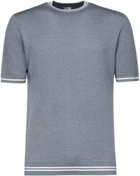 Eleventy - Hoogste Denim Gebreide T -shirt - Lyst
