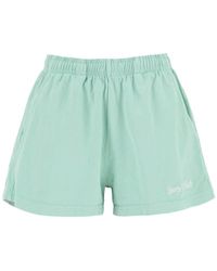 Sporty & Rich - Sporty Rich 'Italic Logo' Embroidered Disco Shorts - Lyst