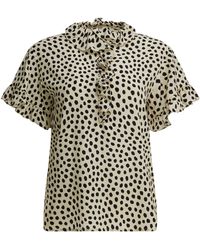 Chloé - Crêpe De Chine Blouse Met Ruches - Lyst
