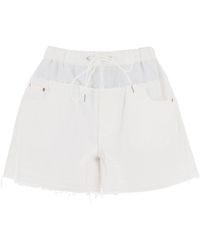 Sacai - Hybride Denim Shorts Voor Mannen - Lyst