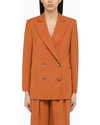 Harris Wharf London - Terracotta Coloured Double Breasted Jacket - Lyst