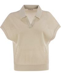 Peserico - Pesico Tricot Polo -shirt In Puur Katoenen Crêpe Garen - Lyst