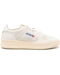 Autry - Lochstrick-Sneakers Mit Logo-Patch - Lyst