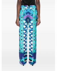 PUCCI - Printed Silk Trousers - Lyst