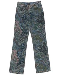 Etro - Vaqueros Acampanados Con Motivo De Cachemira - Lyst