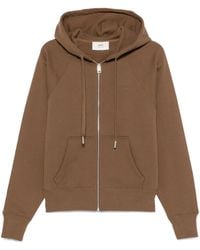 Ami Paris - Zip-Up Hoodie With Drawstring Hood - Lyst
