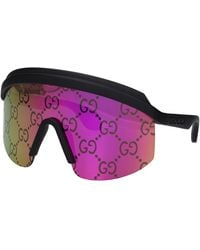 Gucci - Occhiali Da Sole Donne Acetato Nero/Rosa - Lyst