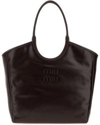 Miu Miu - Dark Ivy Leather Shopping Bag - Lyst
