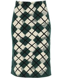Burberry - "Knitted Diamond Pattern Midi Skirt - Lyst