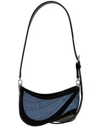 Mugler - 'small Denim Spiral Curve 01' Schoudertas - Lyst