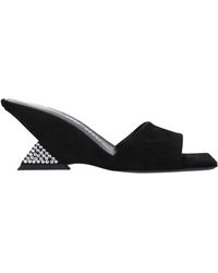 The Attico - Het Penthouse Sandalen Cheope Vrouwen Suède Zwart - Lyst