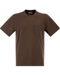 MC2 Saint Barth - Stretch Cotton Piqué T Shirt With Patch Pocket - Lyst