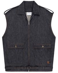 Courreges - Denim Sleeveless Bomber Jacket - Lyst