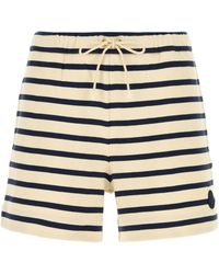 Moncler - Embroidered Cotton Shorts - Lyst