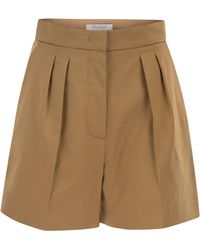Max Mara - Mxmtabacco Stretch Katoenen Satijnen Short - Lyst