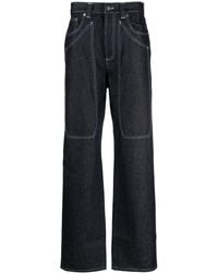 Winnie NY - Contrast-Stitching Straight-Leg Jeans - Lyst