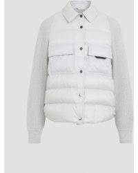 Brunello Cucinelli - Luxury Quilted Down Jacket With Wool-Cashmere-Silk Trim - Lyst